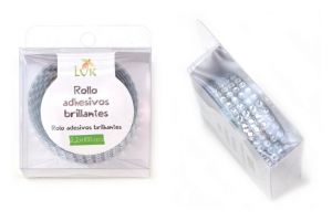 Samolepící kamínek stříbrný 2,2x100cm