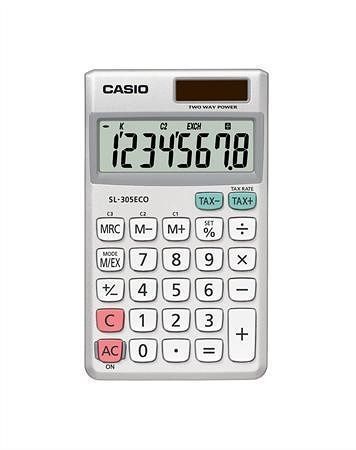 Kalkulačka kapesní, 8místný displej, ekologická, CASIO "SL-305ECO"