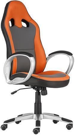 Manažerská židle "OREGON", šedo-oranžová, PU, plastová základna