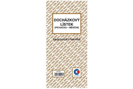 Docházkový list - píchačka (oboustranný) / ET475 / Baloušek tisk