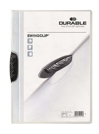 Desky s rychlovazačem "Swingclip® 30", černá, s klipem, A4, PP, DURABLE