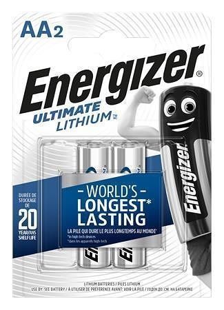 Baterie, AA (tužková), 2 ks, lithiová, ENERGIZER &quot;Ultimate Lithium&quot;