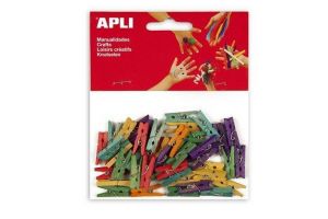 Mini kolíčky "Creative", dřevěné, různé barvy, APLI