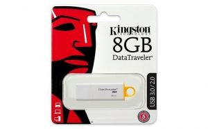 USB flash disk "DTI G4", žlutá, 8GB, USB 3.0, KINGSTON