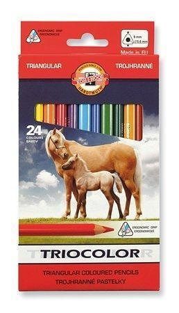 Barevné pastelky "Triocolour kůň 3142/12", 24ks, trojhranné, KOH-I-NOOR