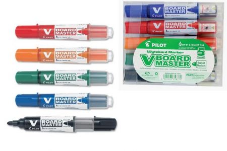 Pilot, Sada 5 ks Popisovač na bílé tabule, 2.3, (M) střední, mix barev