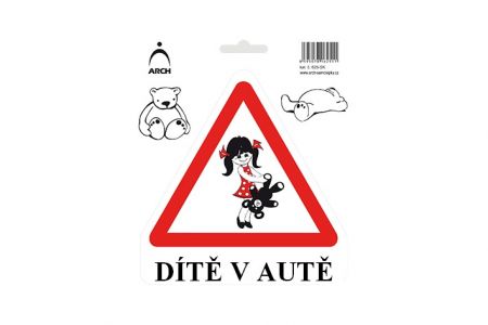 Samolepka "Dítě v autě" - dívka, 15x17 cm