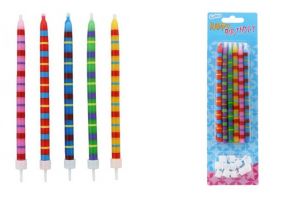 Svíčky narozeninové 12ks+12 proužek