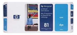 Inkjet tisková hlava a čistič pro &quot;DesignJet 5000&quot; tiskárnu, HP &quot;Nr.81&quot; Cyan