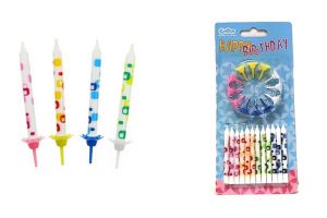 Svíčky narozeninové bílá s potiskem 12ks