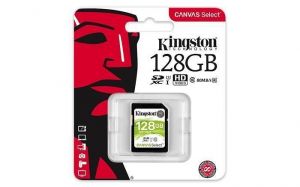 Paměťová karta SDXC "Canvas Select", 128GB, Class 10/U1, 80/10 MB/s, KINGSTON
