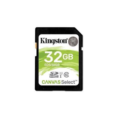 Paměťová karta SDHC "Canvas Select", 32GB, Class 10/U1, 80/10 MB/s, KINGSTON