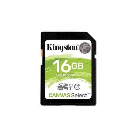Paměťová karta SDHC "Canvas Select", 16GB, Class 10/U1, 80/10 MB/s, KINGSTON
