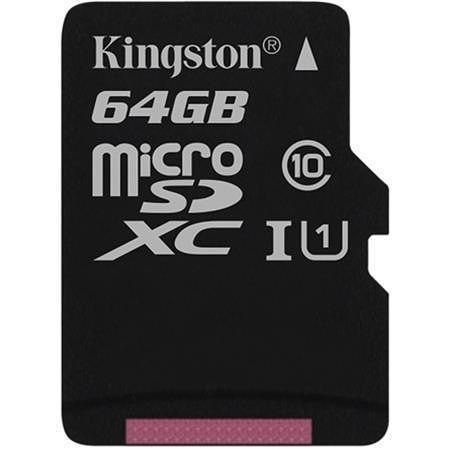Paměťová karta microSDXC "Canvas Select", 64GB, Class 10/U1, 80/10 MB/s, KINGSTON