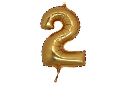 Balonek foliová číslice č.2 ZLATÁ