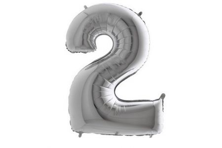 Balonek foliová číslice č.2 STŘÍBRNÁ