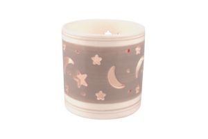 Svícen keramický šedobílý hvězdná obloha 7,9cm