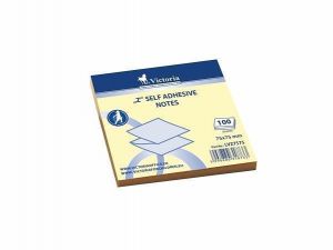 Samolepící bloček "Z", žlutá, 75x75 mm, 100 lístků, VICTORIA