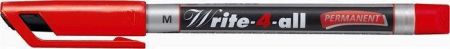 Permanentní popisovač "Write-4-all", červená, 1mm, kuželový hrot, STABILO