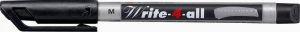 Permanentní popisovač "Write-4-all", černá, 1mm, kuželový hrot, STABILO