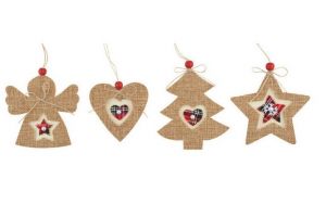 Dekorace z juty na pověšení 10cm