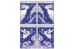 Okenní folie rohová s glitrem anděl 38x30cm