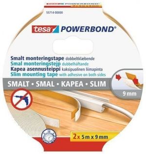 Montážní páska "Powerbond 55714", úzká, 2 x 9 mm x 5 m, TESA