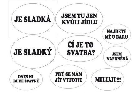 Cedulky s nápisy do fotokoutku