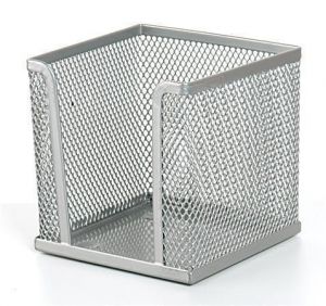 Stojánek na papírové bločky drátěný, stříbrná, VICTORIA