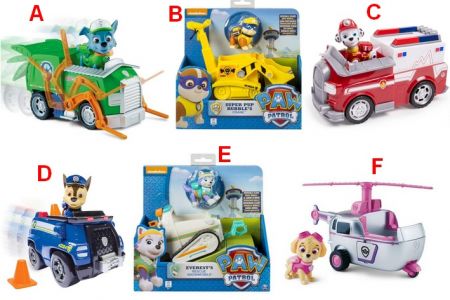 Základní vozidla s figurkou Paw Patrol 6 druhů