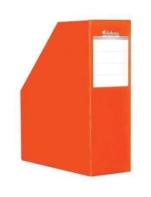 Stojan na časopisy, oranžový, karton, 90 mm, VICTORIA
