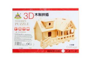 Puzzle dřevěné 3D dům