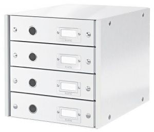 Zásuvkový box "Click&amp;Store", bílá, 4 zásuvky, LEITZ