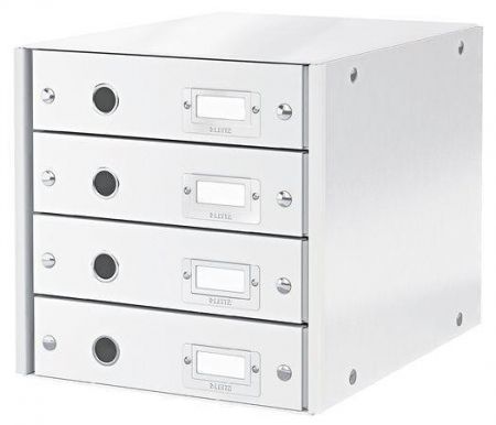 Zásuvkový box "Click&Store", bílá, 4 zásuvky, LEITZ