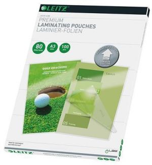 Laminovací fólie "iLam", čirá, 80 mikron, A3, lesklá, UDT technologie, LEITZ