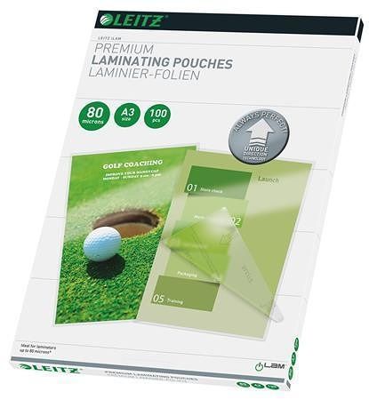 Laminovací fólie "iLam", čirá, 80 mikron, A3, lesklá, UDT technologie, LEITZ