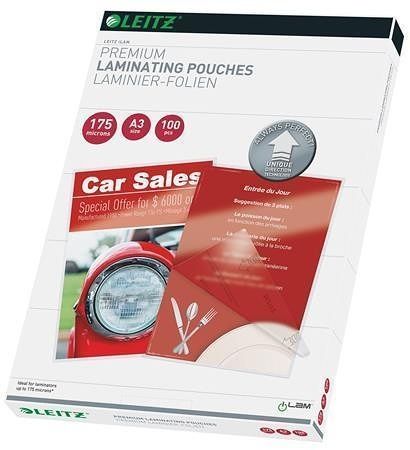 Laminovací fólie "iLam", čirá, 175 mikron, A3, lesklá, UDT technologie, LEITZ