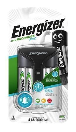 Nabíječka baterií, AA/AAA, 4x2000 mAh AA (přednabité), displej, ENERGIZER "Pro"