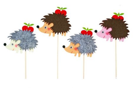 Zápich ježek s jablíčkem 8 cm + špejle 