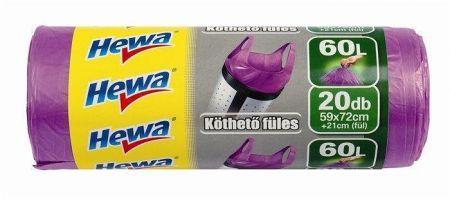 Pytle na odpadky, s oušky, 60l, 20 ks, HEWA