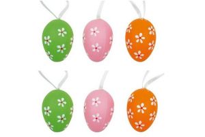 Vajíčka plastová na zavěšení 4cm 6ks v sáčku