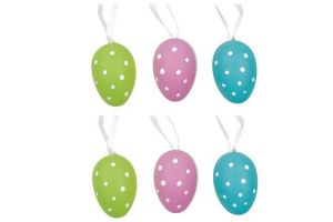 Vajíčka plastová na zavěšení 4cm 6ks v sáčku