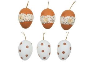 Vajíčka plastová na zavěšení 6cm 3ks v sáčku