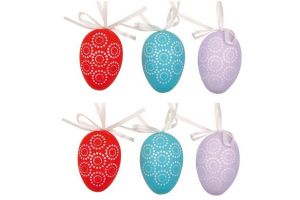 Vajíčka plastová na zavěšení 6cm 6ks v sáčku