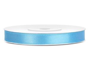 Saténová stuha, světle modrá, 6 mm
