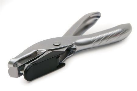 Děrovačka, na 10 listů, ruční, 1 otvor, kovová, RAPESCO "25", stříbrná