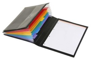 Desky harmonika "Manager Rainbow Class", 6 přihrádek, PP, černá, VIQUEL