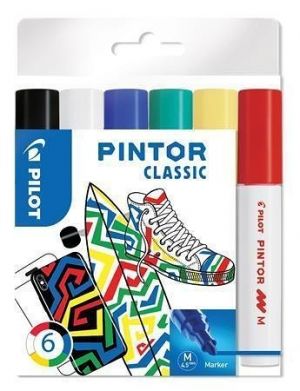 Set dekorativních popisovačů "Pintor M", 6 barev klasik, 1,4 mm, PILOT