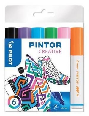 Set dekorativních popisovačů "Pintor M", 6 barev fun, 1,4 mm, PILOT
