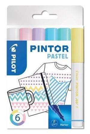 Set dekorativních popisovačů "Pintor F", pastelová, 6 barev, 1 mm, PILOT